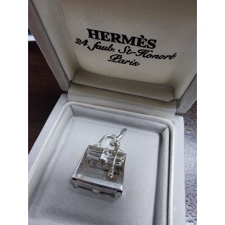 愛馬仕Hermes 凱莉包 925 純銀 silver 吊飾 項鍊 稀有珍藏品 底部可開啟 不含鏈附收納箱