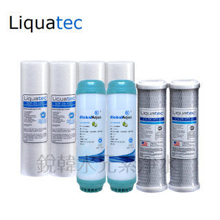 【美國 Liquatec】10吋標準型一年份濾心(8支裝) 適用淨水器 RO逆滲透 通用規格 濾芯 銳韓水元素淨水