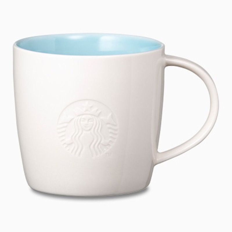 星巴克2013 經典女神 LOGO馬克杯藍 16oz 水藍 女神LOGO浮雕 經典品牌 店內用杯款 Starbucks