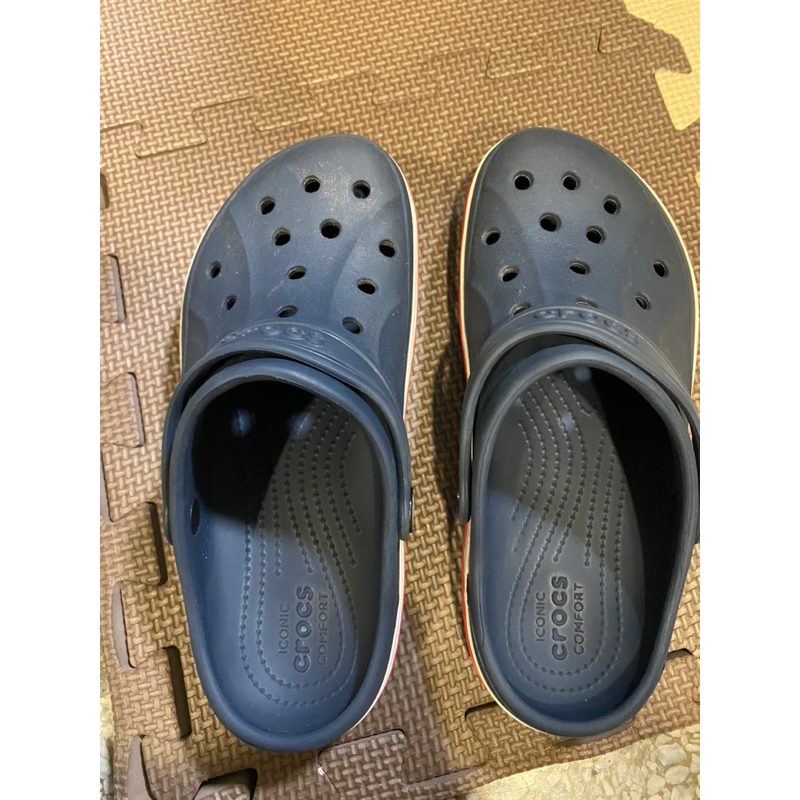 Crocs 大童 J3 21.7 cm 深藍色洞洞鞋 二手