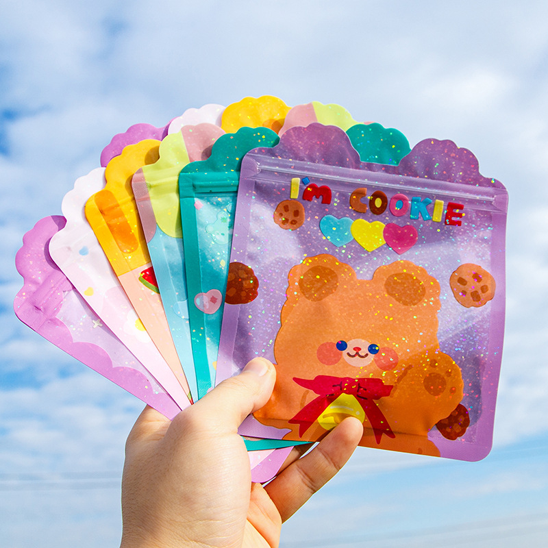 台灣出貨93~可愛卡通零食袋子自封袋食品分裝袋點心餅乾糖果包裝袋精緻密封袋