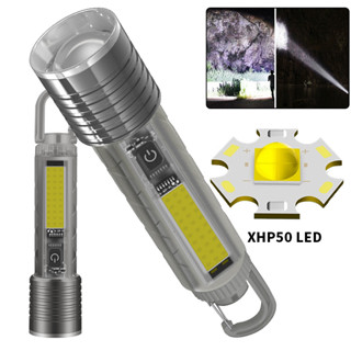 新款XHP50 LED手電筒 伸縮變焦 多光源帶磁鐵 掛鈎多功能 手電筒 p50手電筒 工作燈