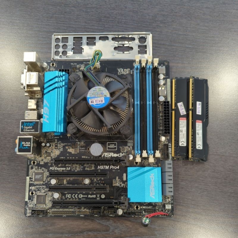 中古 電腦 ASROCK H97M Pro4主機板 CPU E3-1230 V3 DDR3 16G 記憶體 半套主機