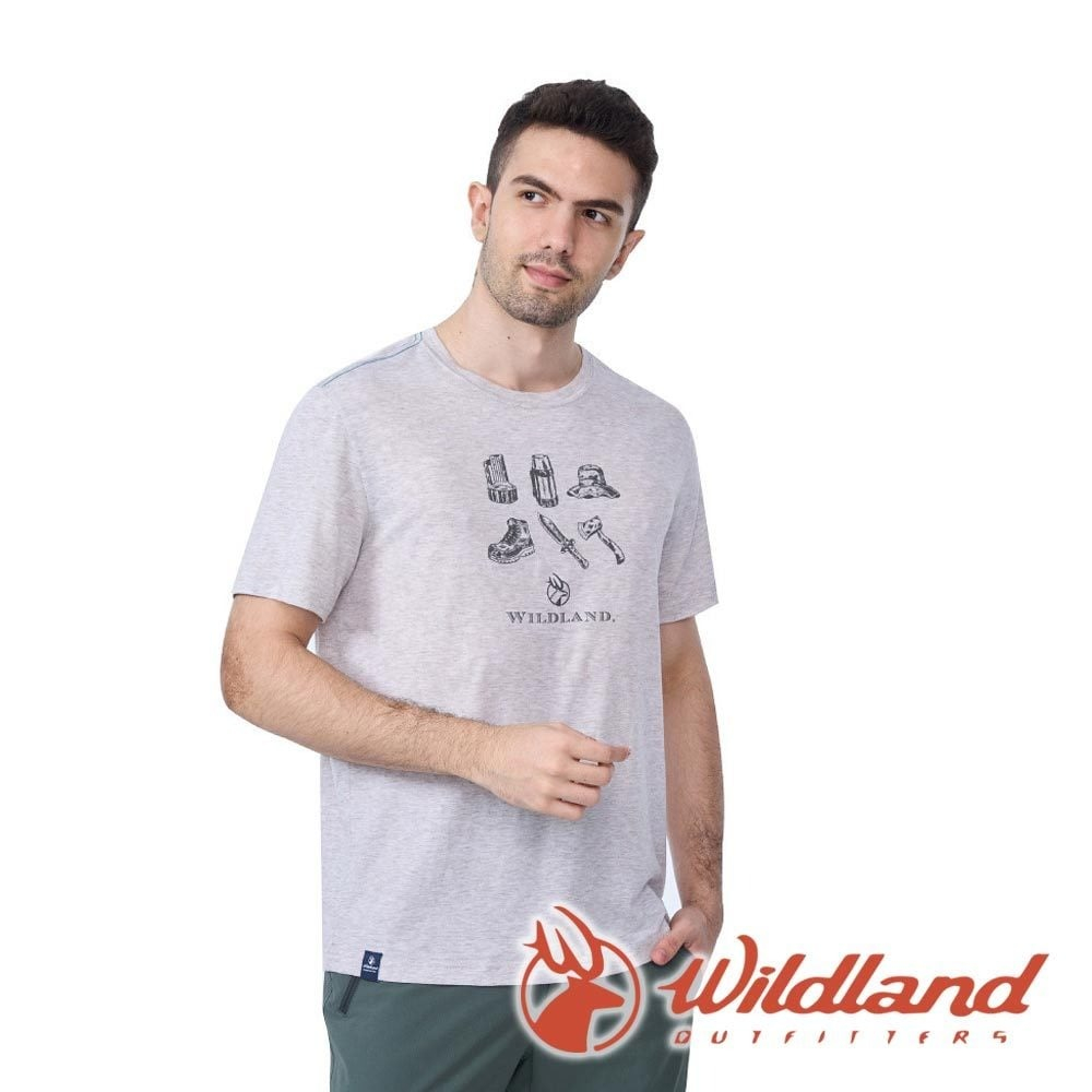 【wildland 荒野】男復古山道具機能銀纖T恤『麻灰』0B01602