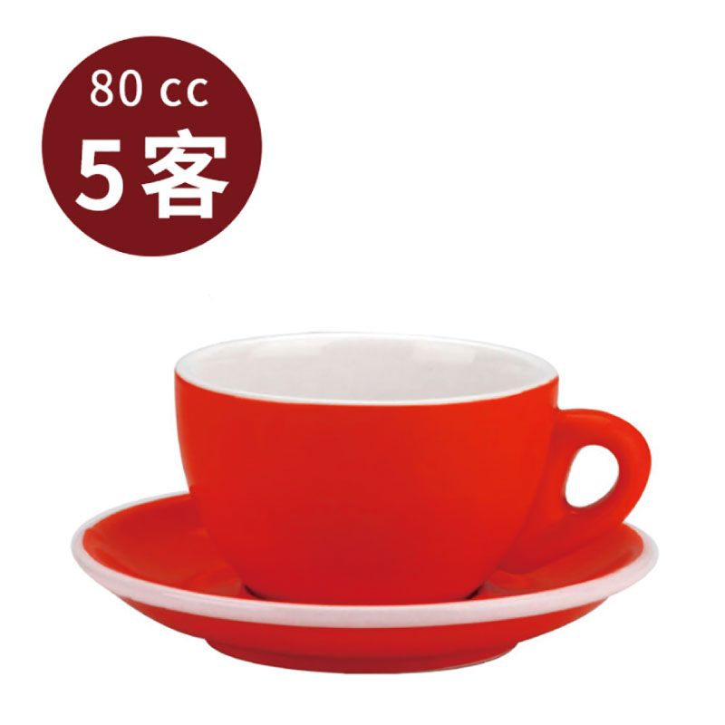 【Tiamo】 37號蛋形濃縮杯盤組/HG0858R(5客/80cc/紅) | Tiamo品牌旗艦館