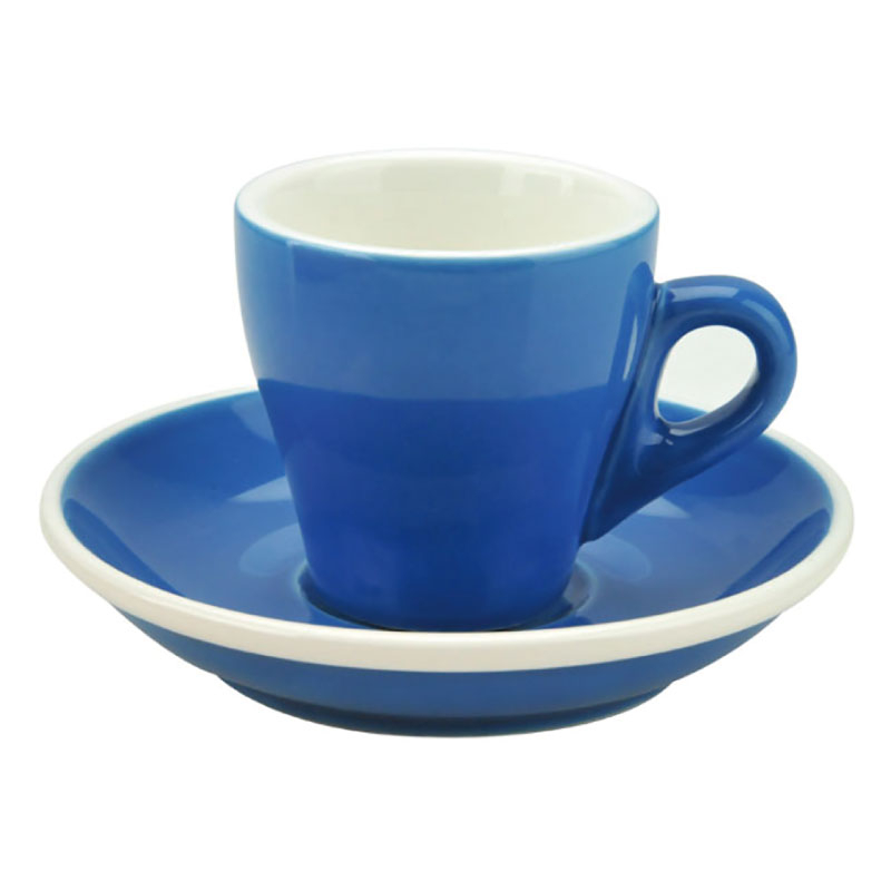 【Tiamo】 17號鬱金香濃縮杯盤組 雙色/HG0850B(5客/90cc/藍) | Tiamo品牌旗艦館