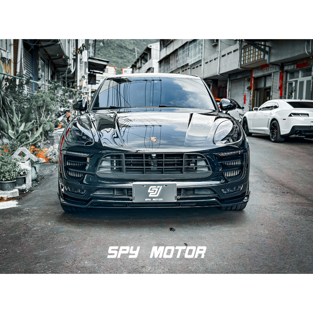 【SPY MOTOR】保時捷 Porsche Macan GTS TURBO 鋼琴黑前下擾流 前下巴