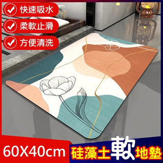 【臺灣現貨】 生活美學軟式珪藻土吸水地墊防滑地墊(60x40cm)(70x50cm)