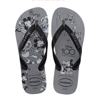 哈瓦仕 Havaianas 灰色 迪士尼100週年紀念 米奇拖鞋 男女款 H6128【新竹皇家4148618-5178】