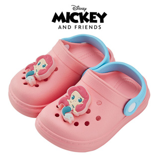【Disney 迪士尼】迪士尼童鞋 小美人魚 立體人物 電燈飾釦 防水 布希 洞洞鞋 涼鞋 拖鞋