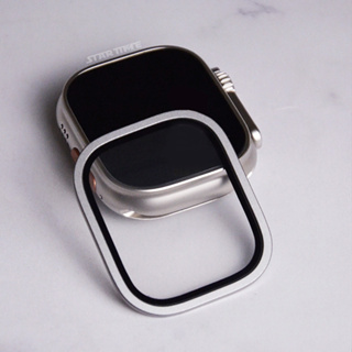 APPLE WATCH ULTRA 蘋果手錶保護殼 | 新版 金屬框鋼化玻璃保護貼/ 手錶保護貼－49mm