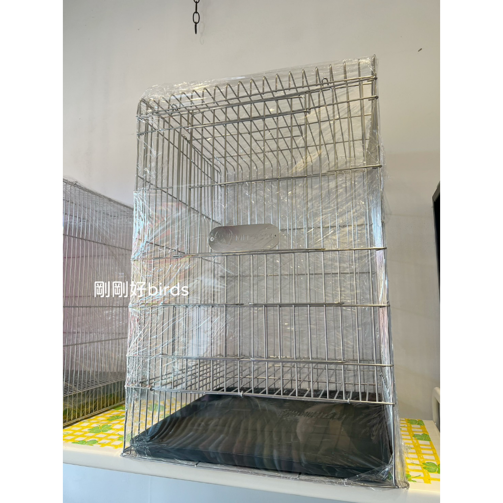 《有間鳥店》台灣製九官加高白鐵鳥籠 | MIT 304不銹鋼 |適合中型以下鸚鵡