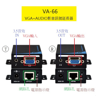 VA-66 VGA+AUDIO影音訊號延長器65公尺 現貨不用等