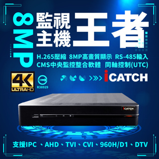 全方位科技-可取4路8路16路錄影主機 800萬畫素混搭 4K監視器 H.265 DVR 2160P 1080P AHD