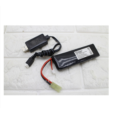 仙人掌小舖 7.4V USB 充電器 + 7.4V 鋰電池 標準型 ( M4A1鋰鐵充電電池