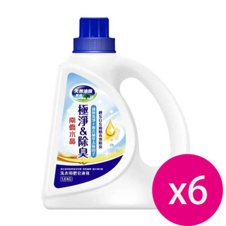 南僑水晶肥皂洗衣精極淨除臭瓶裝1.6kg(藍)x6瓶【jay購物】