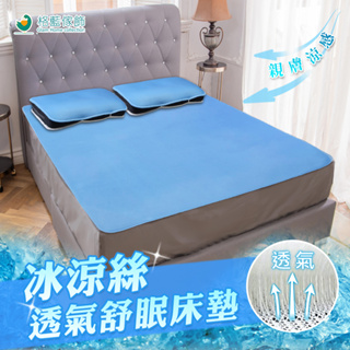 【格藍傢飾】涼感舒眠4D透氣冰絲床墊-雙人(含冰涼絲枕墊) 降溫 涼墊 省電 透氣床墊 空氣床墊