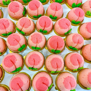 祝壽點心壽桃造型戚風蛋糕/點心宴/神明祝壽/壽桃塔