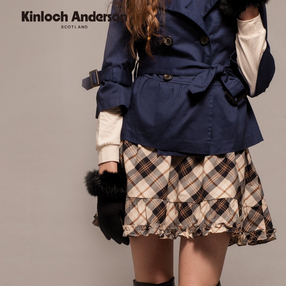 【金安德森女裝】黑蕾絲格紋荷葉剪裁設計裙KA0265402 金安德森獨家