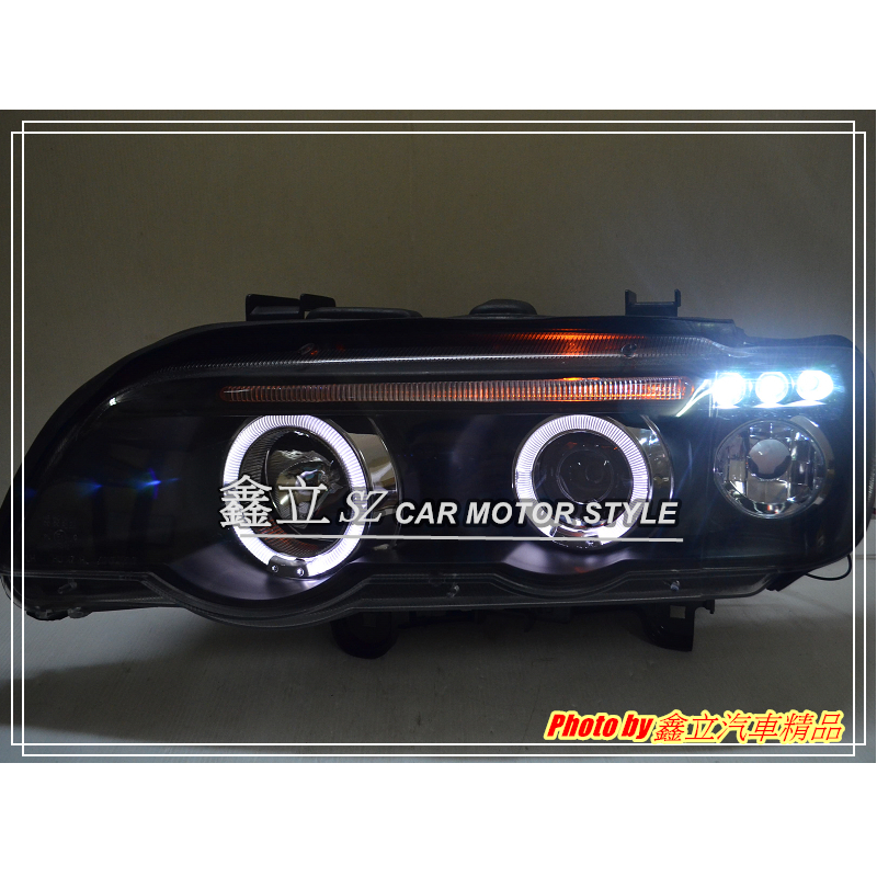 ※ 鑫立汽車精品 ※ BMW X5 E53 98-03年 LED顆粒款 燈眉 CCFL 雙光圈 黑底 魚眼 大燈 頭燈