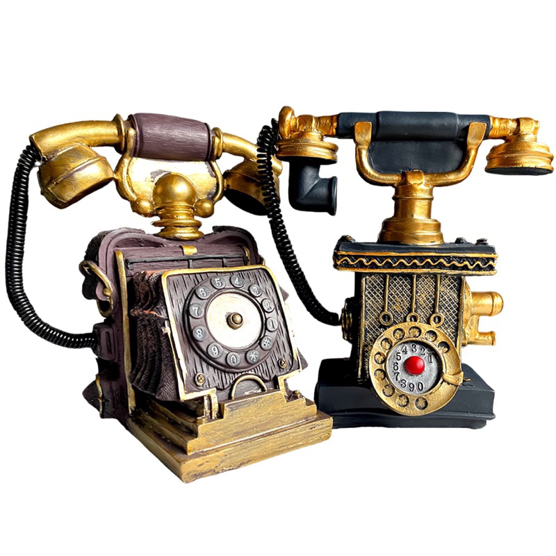 【台灣現貨】美式復古工業風樹脂假電話擺件裝飾擺飾品