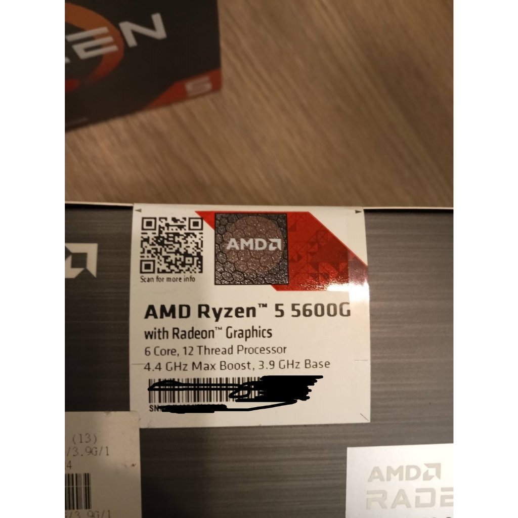 蟹老闆 AMD Ryzen 5-5600G 3.9GHz 六核心 中央處理器 現貨