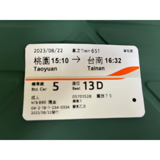 台灣高鐵🚄 收藏票根