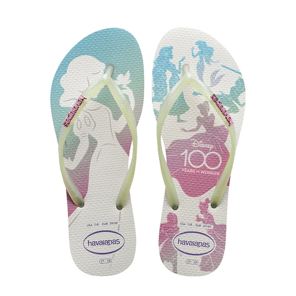 哈瓦仕 Havaianas 粉藍 迪士尼100週年紀念 公主拖鞋 女款 H6132【新竹皇家4148621-0001W】