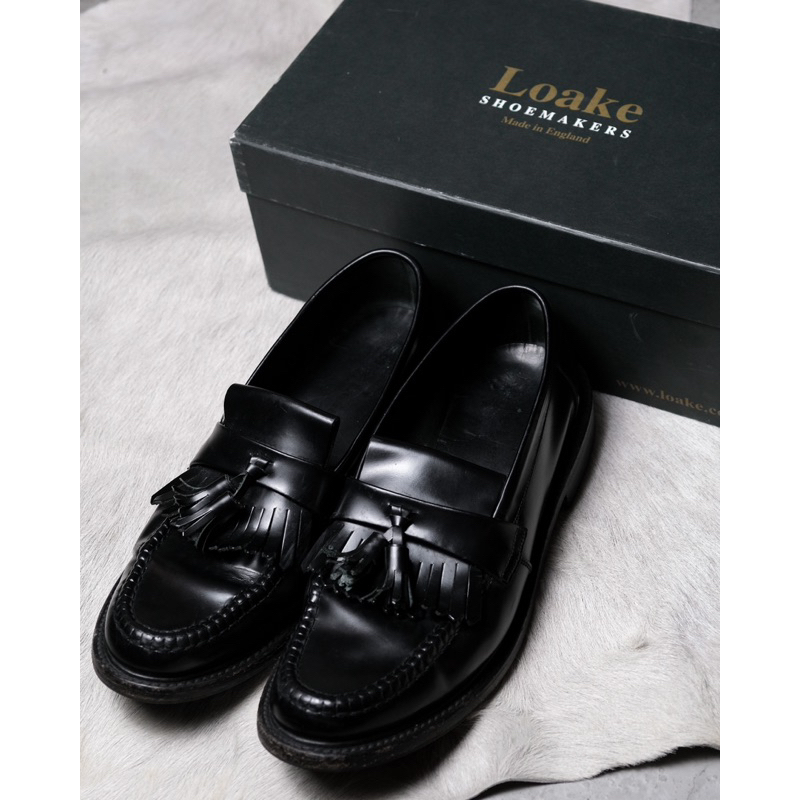 Loake 1880 Brighton Black Loafers 英國百年製鞋品牌 拋光黑真皮流蘇樂福鞋
