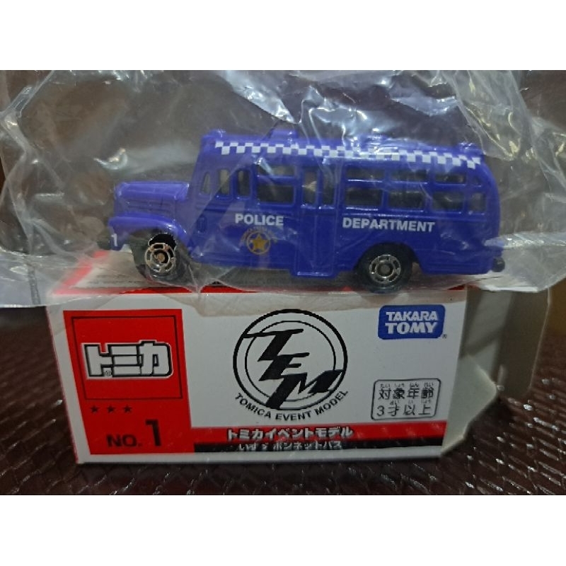 日本多美 tomica TOMY 小汽車 會場車 No.1 ISUZU BUS，附塑膠外盒
