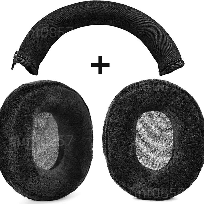 🎧鐵三角M50耳機配件適用Audio-Technica M50X M40 M30 M20天鵝絨替換耳罩+頭梁套 套裝