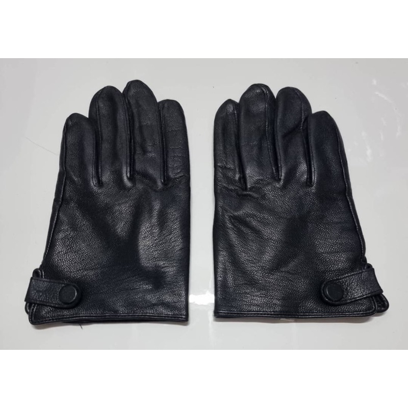二手黑色男用真皮手套Calvin Klein Real Leather Driving Gloves Size M