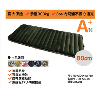 ATC基本款80尺寸-攜帶式可組合可水洗充氣床墊/露營床墊/客用加床/TPU床墊/飯店加床(單人加大)BY LOWDEN