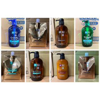 蘭運日本-熊野油脂 馬油系列 洗髮乳/潤髮乳/沐浴乳 600ml瓶裝 1000ml補充包