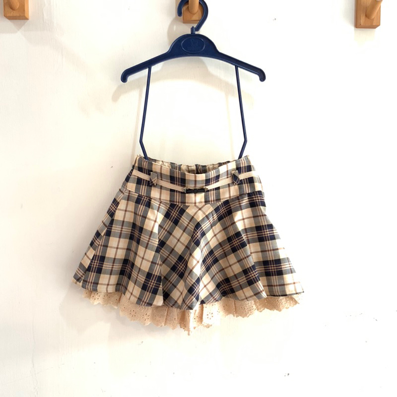 金安德森-女童卡格紋短褲裙
