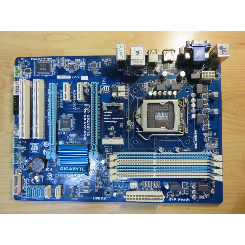 A.1155主機板-技嘉 GA-H77-DS3H DDR3 USB3 SATA3 i7 i5 i3直購價1280