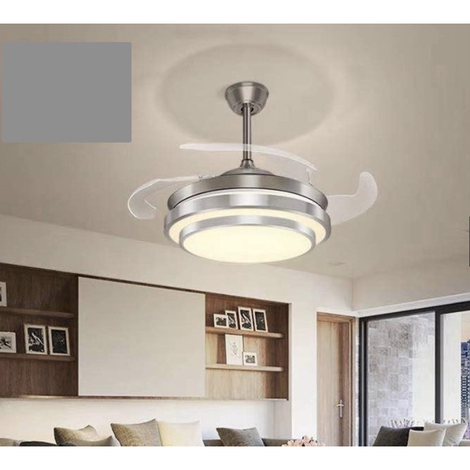 LED 隱形吊扇燈 客廳現代簡約/臥室/餐廳吊扇/電風扇/吊燈家用 風扇燈(電壓AC110V-220V可用)附遙控器