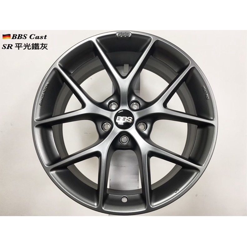 【頂尖】全新 BBS鋁圈 BBS SR 17吋鋁圈 7.5J 5X112/5X120 ET35/45平光灰/平光灰車面