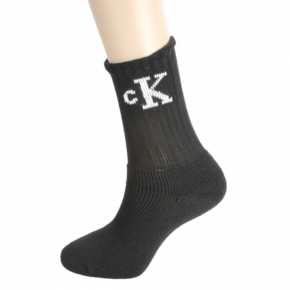 Calvin Klein經典CK運動休閒襪(黑色)980056-1