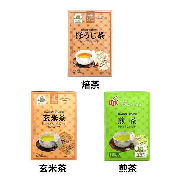 +爆買日本+ 小谷穀粉 OSK 焙茶/煎茶/玄米茶 20袋入 茶包 綠茶 玄米茶 茶飲 日本必買  日本原裝
