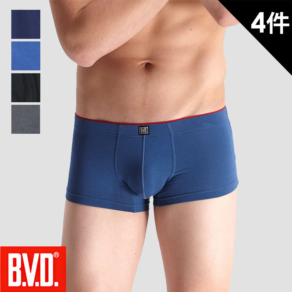 【BVD】親膚透涼速乾彈性平口褲(四件組)-SBV015