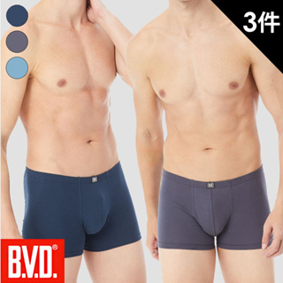 【BVD】親膚透氣天然彈性棉三片式平口褲(三件組)-SBVE013
