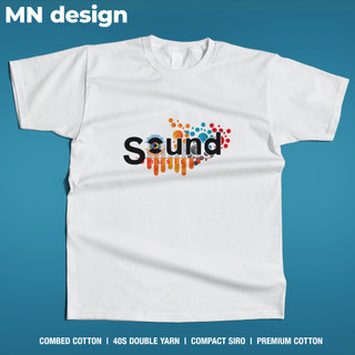 【MN design】重磅 文字 SOUND 音樂 短袖上衣 短T 潮流 個性 美式 情侶 小眾 厚磅 MNT-155