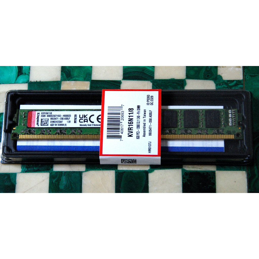 M19 Kingston 桌上型 DDR3-1600 8GB KVR16N11/8 全新盒裝 終身保固