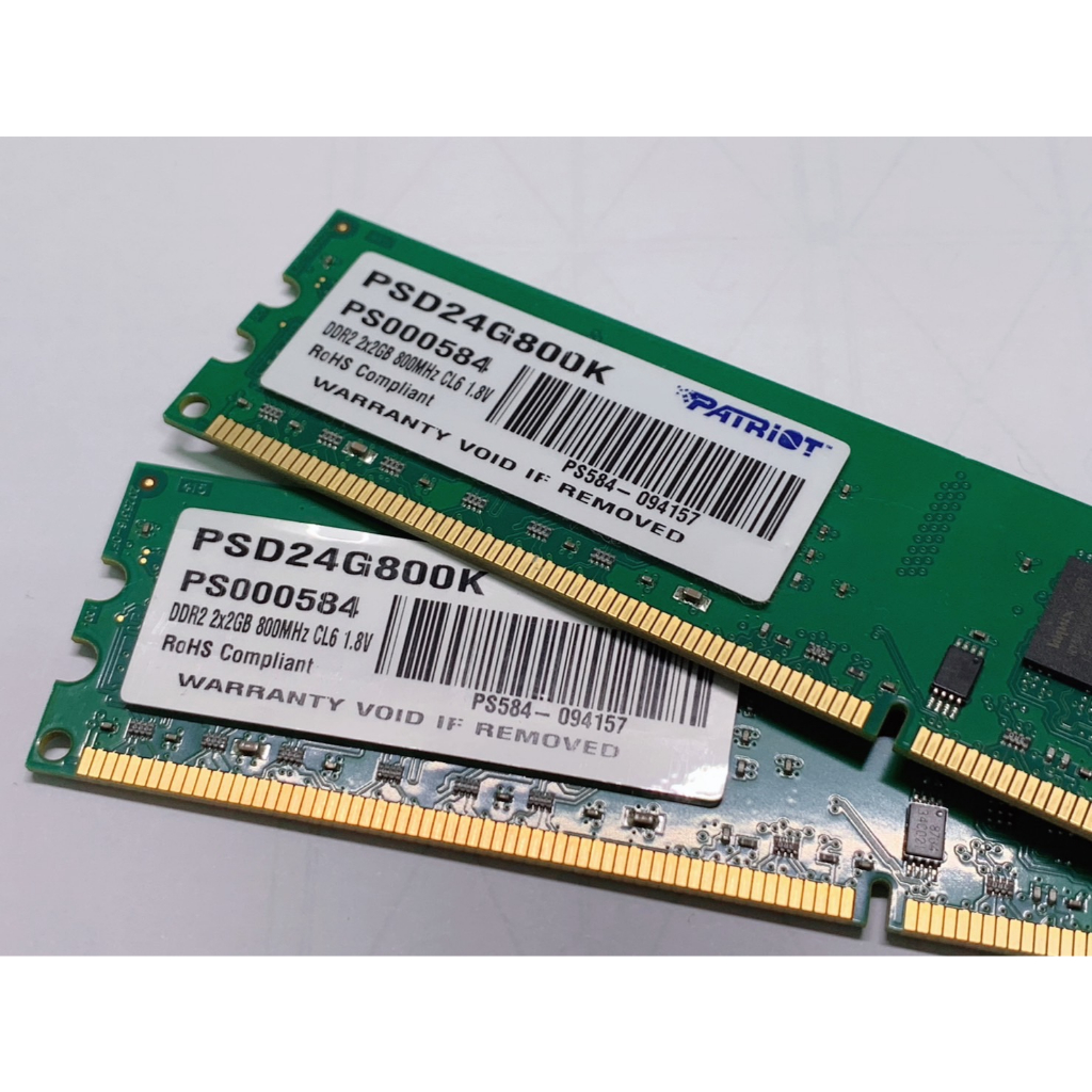 (一組)Patriot美商博帝DDR2_800MHz_4GB記憶體(2GB*2)不拆賣