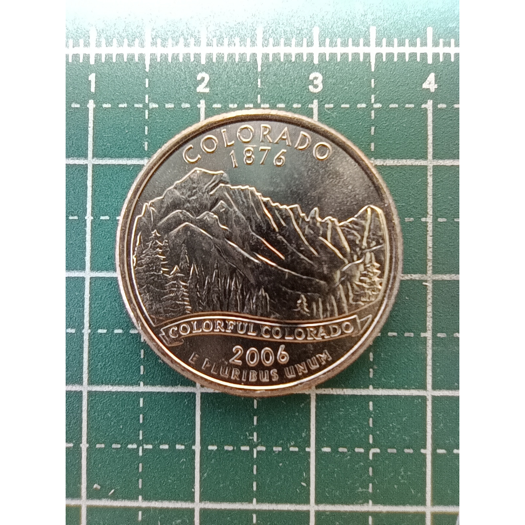 美洲 美國 2006年 50州紀念幣系列 科羅拉多州 25美分錢幣-D記、UNC (14)