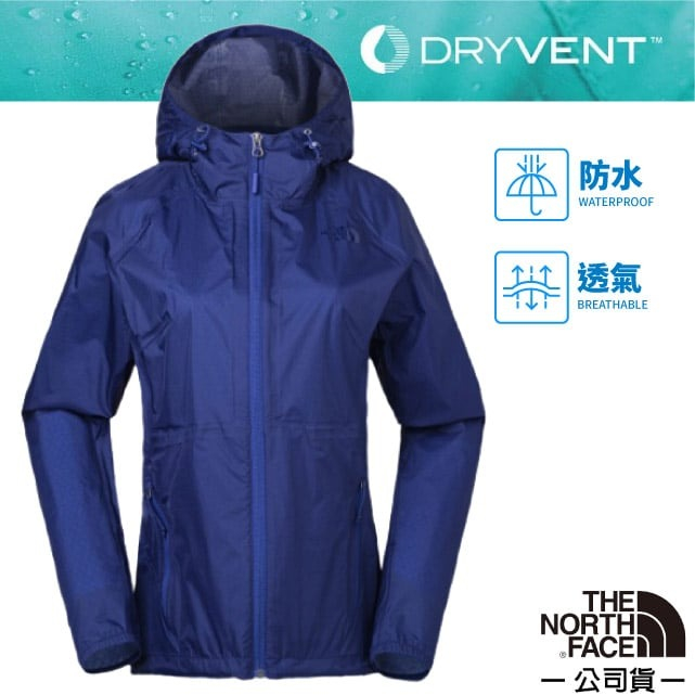 【美國 The North Face】零碼6折》女 款輕量防風連帽防水外套 運動夾克 自行車風衣 登山健行雨衣_3CHS