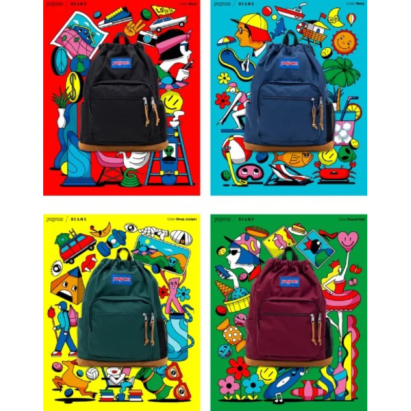 🔥預購優惠 日本限定 9/2開始販售 Jansport X Beams 品牌聯名 文青抽繩款 帆布 後背包