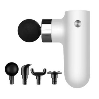 禮品王 電動筋膜槍 Massage Gun 四種按摩頭 按摩槍 清新白 肩頸按摩 筋膜槍 放鬆肌肉用 筋膜按摩槍
