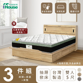 IHouse-品田 房間3件組(床頭箱+掀抽床底+床墊)